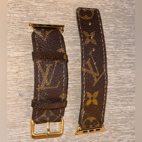 CYBER WEEK SALE | Upcycled Louis Vuitton Monogram Leather Smart Watchband - Picture 1 of 12